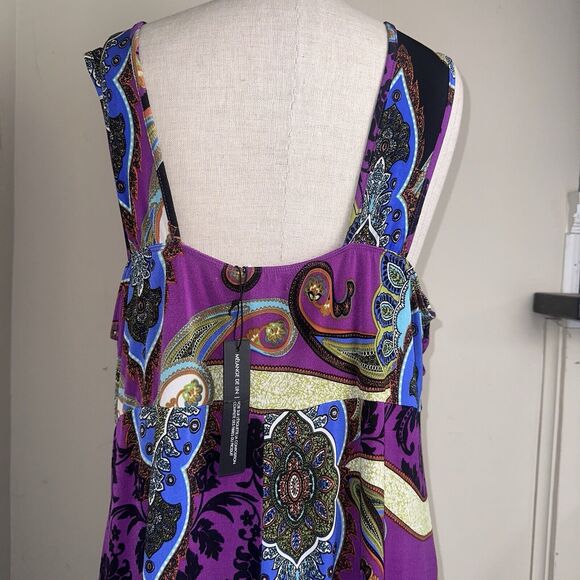 NWT TAHARI Maxi Dress Purple Floral Rhinestone Bodice Size Small NEW - Picture 8 of 8
